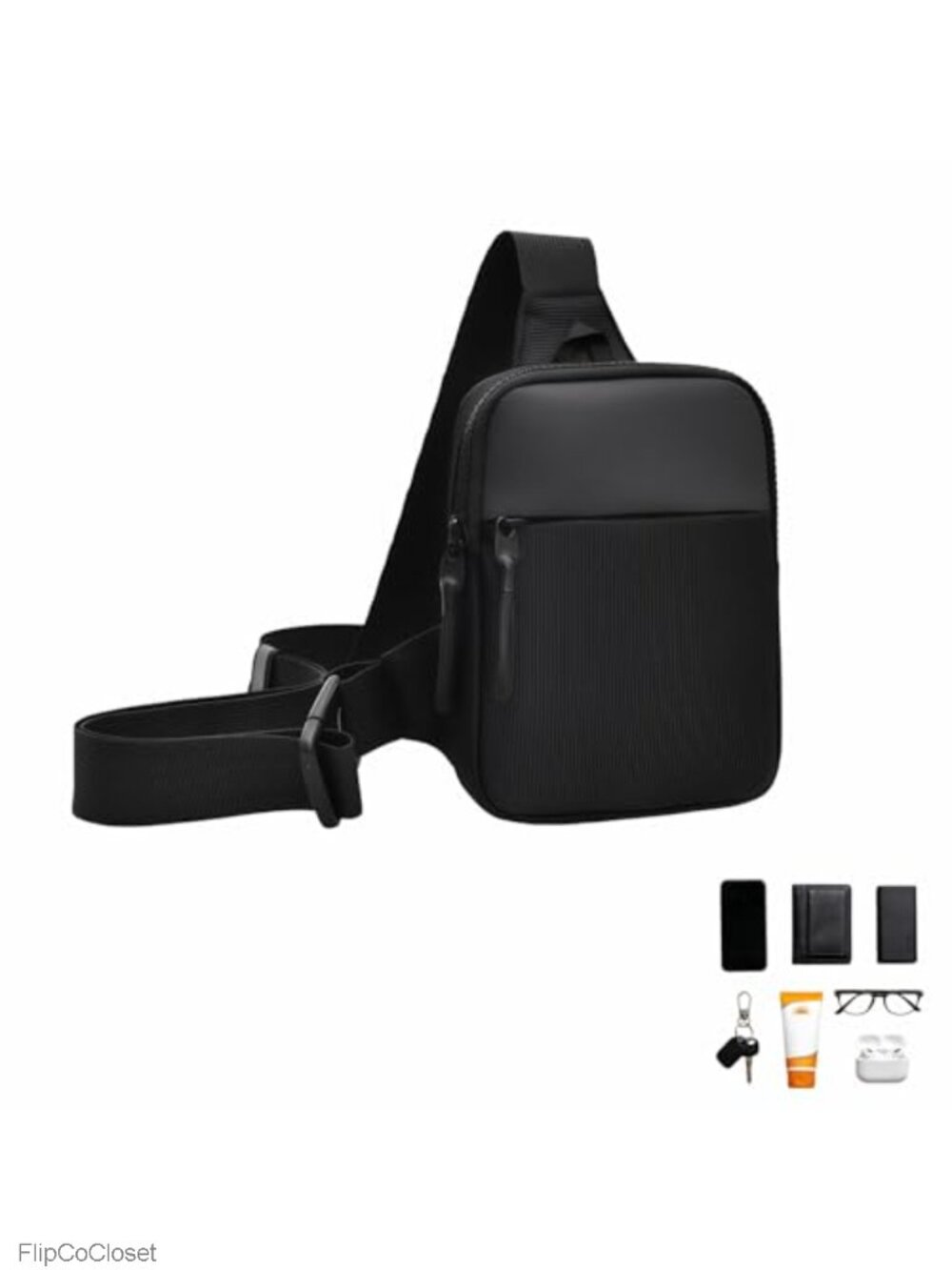 Lightweight Water-Resistant Crossbody Sling Bag Mini Multi-Pocket Organizer for